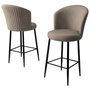 Hanah Home Juego de 2 Taburetes de Bar Alte, Cappuccino y Negro, Metal, 102 cm Alto